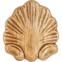 Paint Grade Pressed Wood Ocean Seashell Applique Onlay - 2-3/4"H x 2-1/2"W x 5/16"D