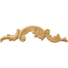 Paint Grade Pressed Wood Carved Acanthus Applique Onlay - Left Curve - 3"H x 12-1/4"W x 5/16"D