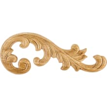 Paint Grade Pressed Wood Carved Acanthus Applique Onlay - Right Curve - 4-3/8"H x 10-5/8"W x 5/16"D