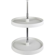 2 Tier 28" Round Full Circle Corner Cabinet Lazy Susan Turntable with Mounting Pole and Hardware