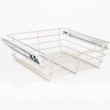 6" Tall Closet Pull Out Wire Basket with Full Extension Slides for 18"W x 14"D Closet Spaces or Cabinet