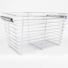 17" Tall Closet Pull Out Wire Basket with Full Extension Slides for 24"W x 14"D Closet Spaces or Cabinets
