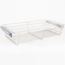 6" Tall Pull Out Wire Basket with Full Extension Slides for 24"W x 14"D Base Cabinet