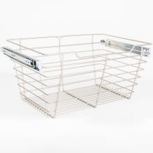 11" Tall Closet Pull Out Wire Basket with Full Extension Slides for 30"W x 14"D Closet Space or Cabinet