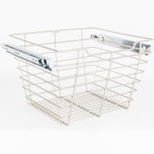 11" Tall Heavy Duty Pull Out Wire Closet Basket with Full Extension Slides for 18"W Closet Openings