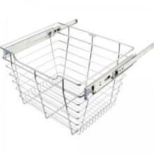 6" Tall Pull Out Wire Basket with Full Extension Slides for 18"W x 16"D Base Cabinet