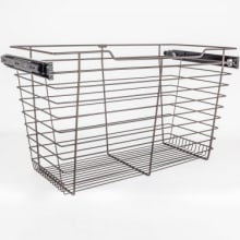 17" Tall Closet Pull Out Wire Basket with Full Extension Slides for 30"W x 16"D Closet Spaces or Cabinets