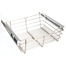 6" Tall Pull Out Wire Closet Basket with Full Extension Slides for 30"W Openings