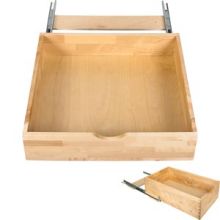 Preassembled for 25-1/16"  Wide Solid Wood Soft Close Roll Out Cabinet Drawer for 27 Inch Base Cabinet Openings