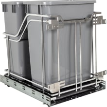 15" Bottom Mount 35 Qt Double Bin Pull Out Trash Can with Full Extension and Soft Close Slides - Bins / Cans Included