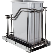 12" Bottom Mount Single Bin Pull Out Trash Can with Full Extension and Soft Close Slides for 35 Quart Bins - Included