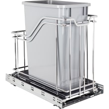 12" Bottom Mount Single Bin Pull Out Trash Can with Full Extension and Soft Close Slides for 35 Quart Bins - Included