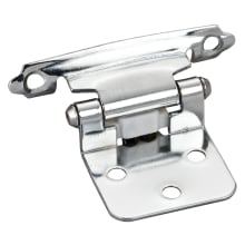 Pair of Traditional 1/2" Overlay Cabinet Hinges with Semi-Concealed Wing and Mounting Hardware
