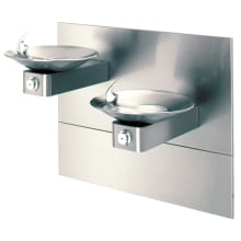 Hi-Lo Barrier-Free, Wall Mounted, Dual Drinking Fountains with Access Panel and In-the-Wall Mounting System.