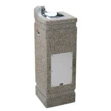 Square Vibra-Cast Reinforced Concrete Pedestal Drinking Fountain with Exposed Aggregate Finish