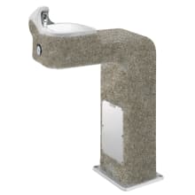 Barrier-free, vibra-cast reinforced concrete pedestal drinking fountain with exposed aggregate finish.