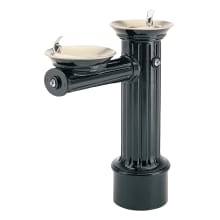 Floor Mounted Freeze Resistant Heavy Duty Historic Styling Bi-Level Drinking Fountain with Protective Powder-Coating