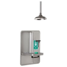 Axion Recessed Cabinet Eye and Face Wash with Pull Down Lever for Ceiling Mounted Drench Shower Head - Includes Drain Pan