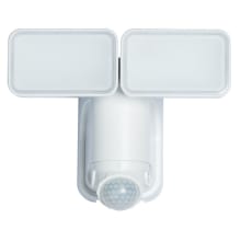 2 Light 10-3/32" Wide Integrated LED Outdoor Dual Head Flood Light - Motion Sensor Activated and Solar Powered