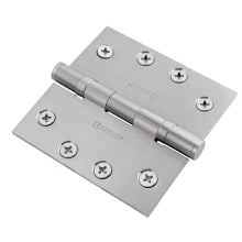 Solid Stainless Steel 4" X 4" Square Corner Ball Bearing Arc Pattern 8 Hole Door Hinge