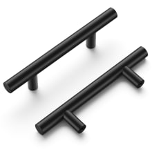 Heritage Designs Pack of (10) Sleek 3" (76mm) Center to Center Stainless Steel Round Bar Cabinet Handles / Bar Cabinet Pulls