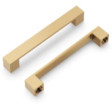 Heritage Designs Pack of (10) Sleek 5-1/16" (128mm) Center to Center Wide Block Base Square Cabinet Handles / Drawer Pulls