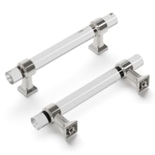 Crystal Palace 3-3/4" Center to Center Acrylic Clear Cabinet Bar Handle / Drawer Bar Pull