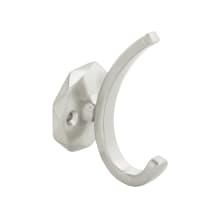 Karat 2-1/8" Wide Single Wall Mount Double Prong Modern Bath Towel Robe Utility Hook