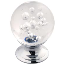 Crystal Palace Pack of (10) 1-1/4" Smooth Globe Glass Cabinet Knobs / Drawer Knobs with Visible Bubbles