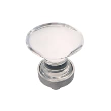 Gemstone 1 3/4 Inch Clear Glass Oval Cabinet Knob / Drawer Knob