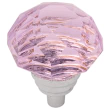 Crystal Palace Pack of (10) 1-1/4" Princess Faceted Pink Acrylic Cabinet Knobs / Drawer Knobs