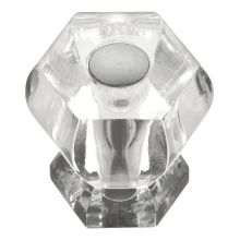 Crystal Palace 1 3/16 Inch Geometric Gem Faceted Acrylic Cabinet Knob / Drawer Knob
