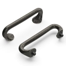 Pack of 10 - Craftsman 3" Center to Center Rustic Blacksmith Style Cabinet Handles / Drawer Pulls with Hammered Accents
