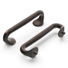 Pack of 10 - Craftsman 3-3/4" Center to Center Rustic Blacksmith Style Cabinet Handles / Drawer Pulls - Hammered Accent