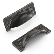 Craftsman 3-3/4" Center to Center Rustic Lodge Hammered Cabinet Cup Handle / Drawer Cup Pull