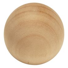 Natural Woodcraft Set of (2) - 1-1/4 Inch Round Sphere Ball Unfinished Wood Cabinet Knobs / Drawer Knobs
