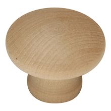 Natural Woodcraft Set of (2) - 1 1/4 Inch (1.25") Unfinished Wood Mushroom Cabinet Knobs / Drawer Knobs