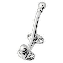 Contemporary Utility 1 1/16" Wide Double Prong Ball Tip Robe / Towel / Coat / Bath Hook