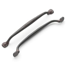 Refined Rustic 8-13/16" (224 mm) Center to Center Vintage Raw Hammered Cabinet Handle / Drawer Pull