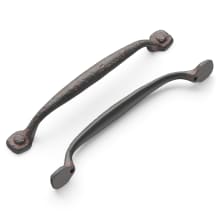 Refined Rustic Pack of (10) 6-5/16" Center to Center Farmhouse Hammered Cabinet Handles / Drawer Pulls