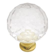 Crystal Palace 1 3/16 Inch Round Acrylic Faceted Cabinet Knob / Drawer Knob