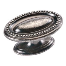 Altair 1-3/4" Oval Traditional Beaded Edge Cabinet Knob / Drawer Knob with Spike Base