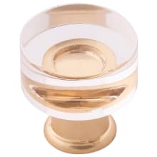 Pack of 10 - Midway 1" Round Modern Clear Acrylic Cabinet Knobs / Drawer Knobs