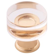 Midway 1" Chic Acrylic Clear Round Button Cabinet Knob / Drawer Knob