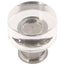 Pack of 10 - Midway 1" Round Modern Clear Acrylic Cabinet Knobs / Drawer Knobs
