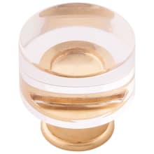 Midway 1-1/4" Chic Acrylic Clear Round Button Cabinet Knob / Drawer Knob