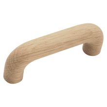 Natural Woodcraft 3 Inch Center to Center Unfinished Wood Cabinet Handle / Drawer Pull