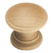 Natural Woodcraft Set of (2) - 1-1/4 Inch Stacked Turned Unfinished Wood Mushroom Cabinet Knobs / Drawer Knobs