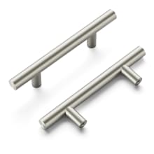 Heritage Designs Pack of (10) Sleek 3" (76mm) Center to Center Stainless Steel Round Bar Cabinet Handles / Bar Cabinet Pulls