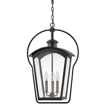 Yale 3 Light 17" Wide Heritage Outdoor Taper Candle Pendant